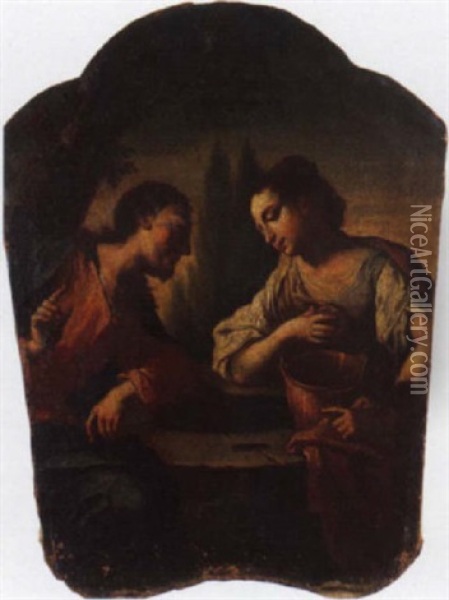 Cristo E La Samaritana Al Pozzo Oil Painting - NIcola Bertuzzi