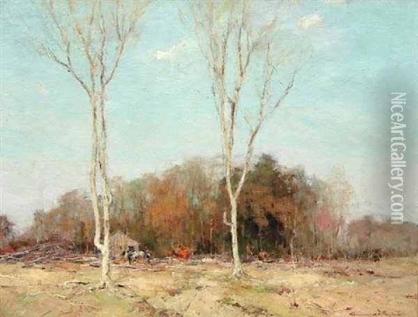 The Farmyard Oil Painting - Chauncey Foster Ryder