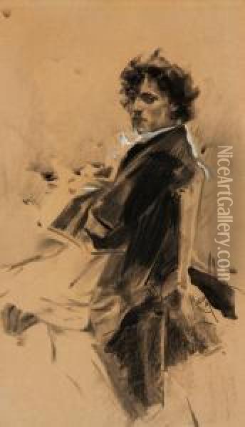 Portret Goetheho Werthera Oil Painting - Ludwig, Ludek Marold