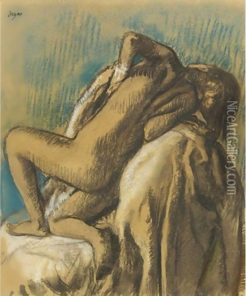 Au Repos Apres Le Bain Oil Painting - Edgar Degas