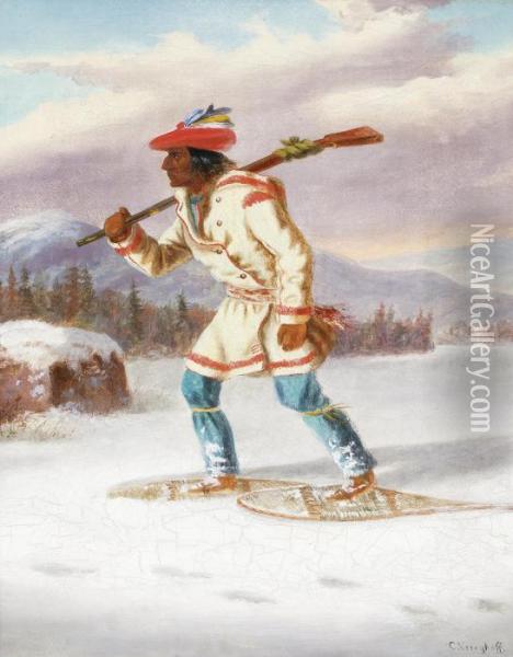Indian Trapper Oil Painting - Cornelius Krieghoff