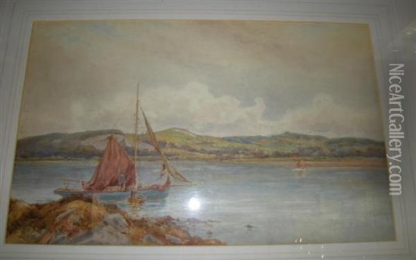 Fishing Scenes Oil Painting - William R. Hoyles