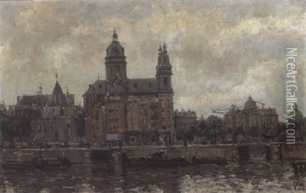 A View Of Amsterdam Oil Painting - Gerrit Willem Knap