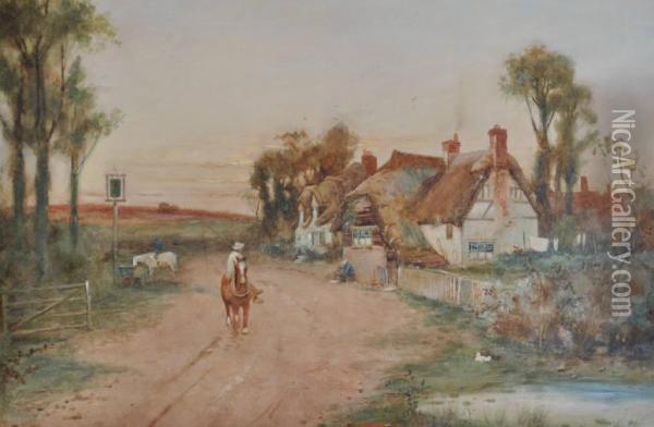 Rural Village Scene Oil Painting - Edward Harry Handley-Read