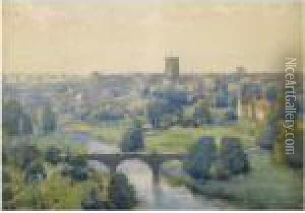 Richmond Castle From The Terrace Oil Painting - James Paterson