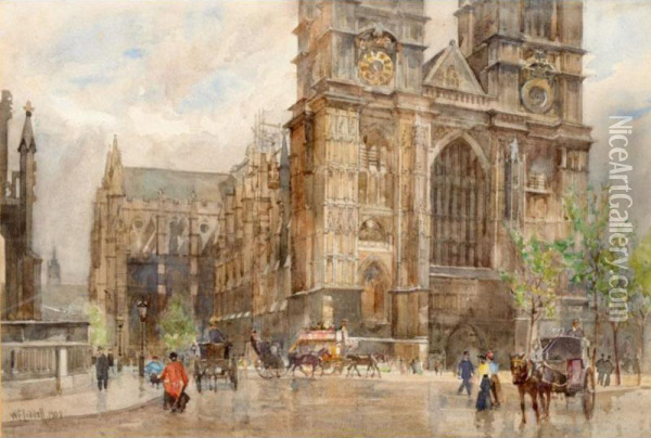 Westminster Abbey Oil Painting - William F. Liddell