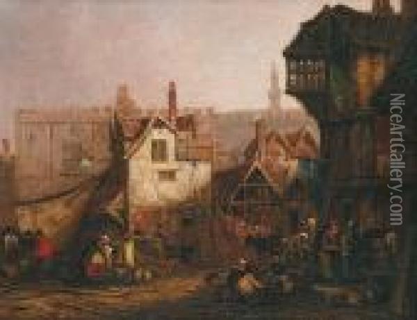The Debris Of The Old Fish Market, Norwich Oil Painting - David Hodgson