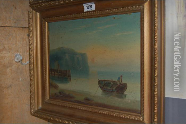 Figures And Fishing Boats Oil Painting - Edward King Redmore