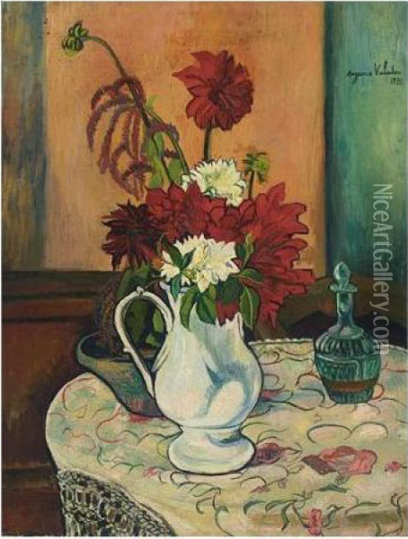 Nature Morte Au Vase De Fleurs Oil Painting - Suzanne Valadon