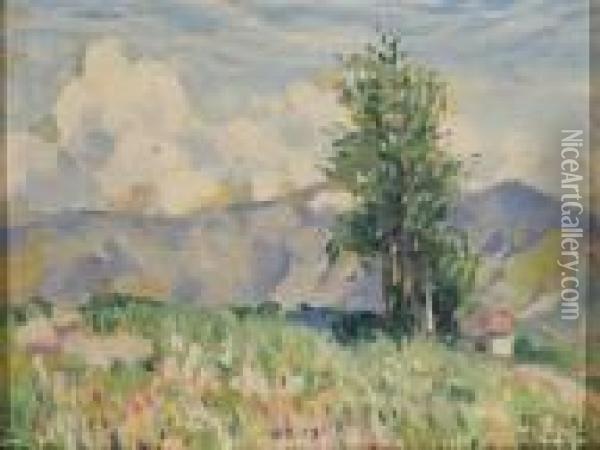 Paesaggio Mattino-maggio 1935 Oil Painting - Teodoro Wolf-Ferrari