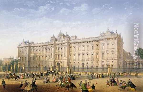 Buckingham Palace 1862 Oil Painting - Achille-Louis Martinet