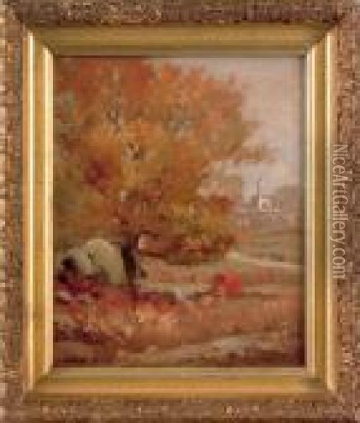 Autumn Landscape Oil Painting - Walter Franklin Lansil