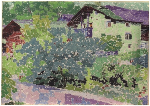 Garten In Stampa Oil Painting - Augusto Giacometti