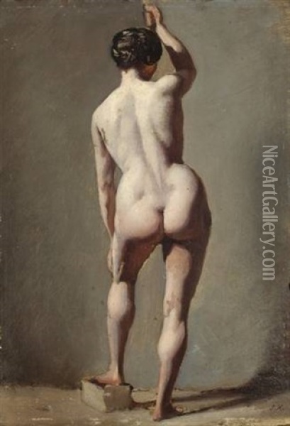 Weiblicher Ruckenakt Oil Painting - Jules Hebert
