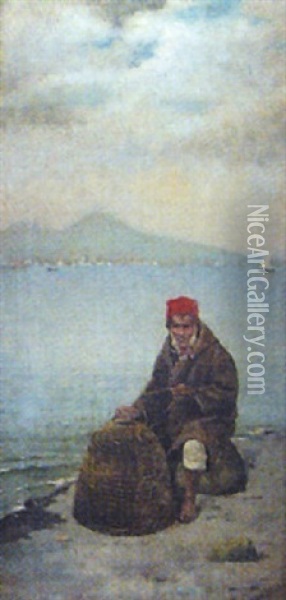 Neapolitan Fisherman Oil Painting - Vittorio Capessiero