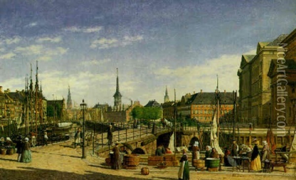 Hojbro Plads Oil Painting - Heinrich Hansen