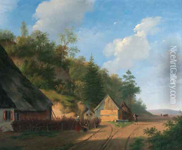 The forester's house Oil Painting - Andreas Schelfhout