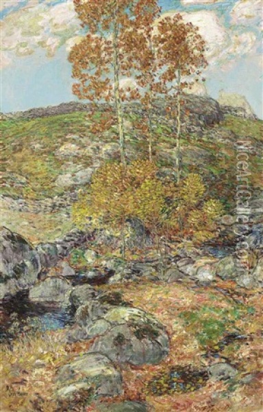 October Gold Oil Painting - Childe Hassam