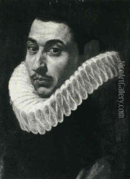 Portrait Of Gentleman Oil Painting - Juan Bautista (Fray) Mayno