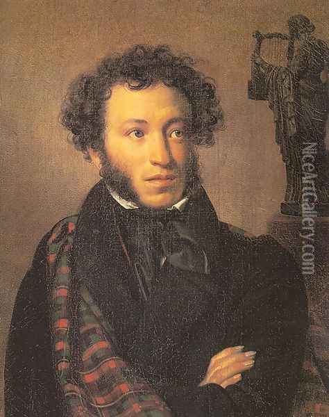 Portrait of the Poet Alexander Pushkin 1827 Oil Painting - Orest Kiprensky