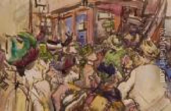 Passengers Waiting For The Omnibus Oil Painting - Harlod Hope Read