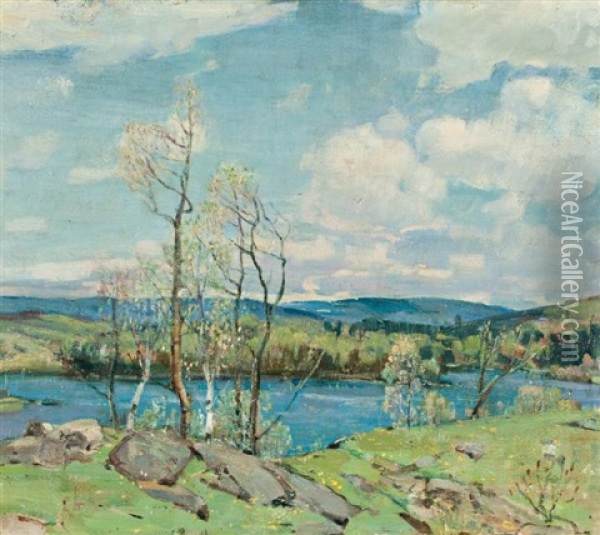 Lake In Spring, Gatineau Oil Painting - Peleg Franklin Brownell