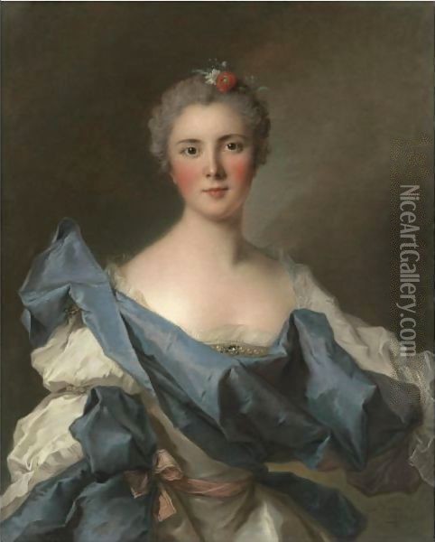 Portrait Of The Comtesse D'Andlau Oil Painting - Jean-Marc Nattier