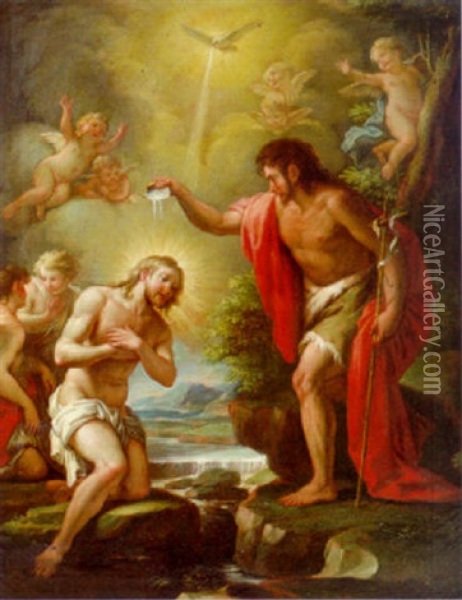 Bautismo De Cristo Oil Painting - Jacinto Gomez Pastor