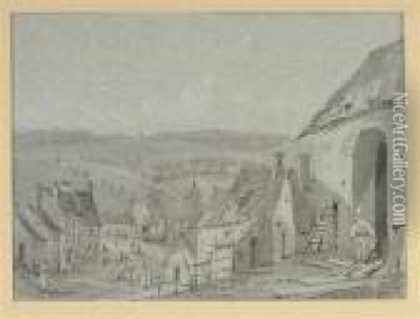 View Of Ivry; And Four Companion Drawings Oil Painting - Thomas Shotter Boys