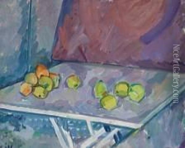 Still Life With Apples Oil Painting - Edvard Weie