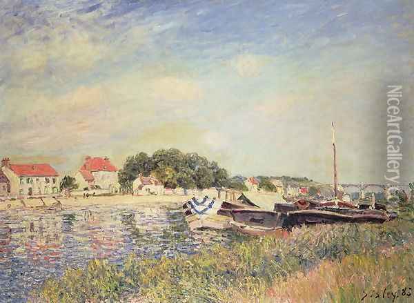 The Banks of the Loing at Saint-Mammes, 1885 Oil Painting - Alfred Sisley