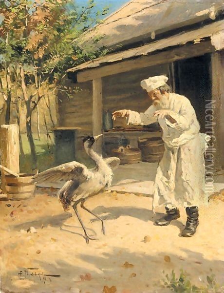 The Dancing Crane Oil Painting - Aleksandr Vladimirovich Makovsky