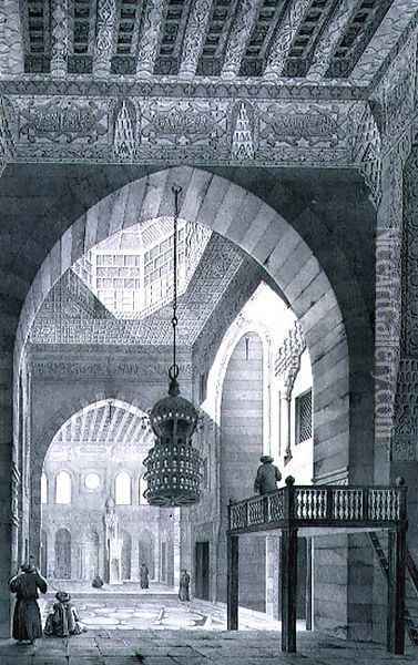 Interior of the Mosque of Kaid-Bey, plate 55 from Monuments and Buildings of Cairo Oil Painting - Pascal Xavier Coste