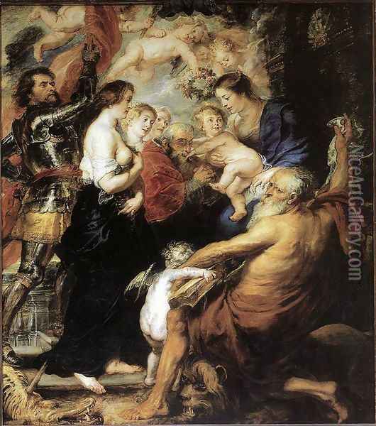 Our Lady with the Saints 1634 Oil Painting - Peter Paul Rubens