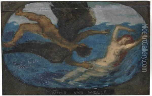 Wind Und Welle Oil Painting - Franz von Stuck