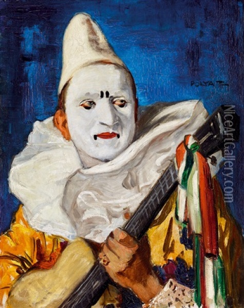 Pierrot Oil Painting - Tibor (Theodor) Polya