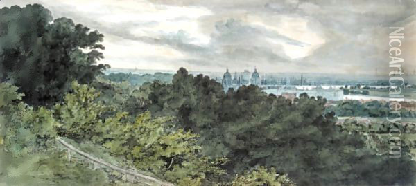 Greenwich With Hospital Towers Oil Painting - George Heriot