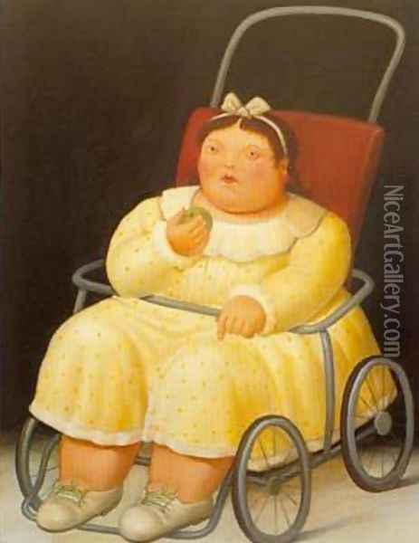 Girl 1996 Oil Painting - Fernando Botero