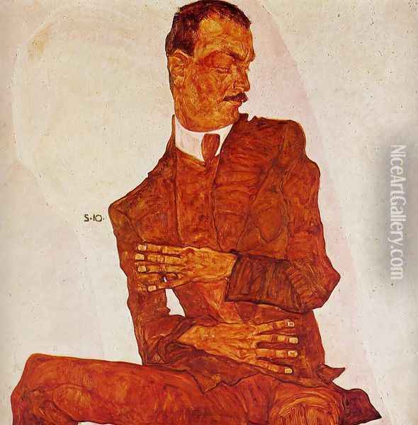 Portrait Of Karl Zakovsek Oil Painting - Egon Schiele
