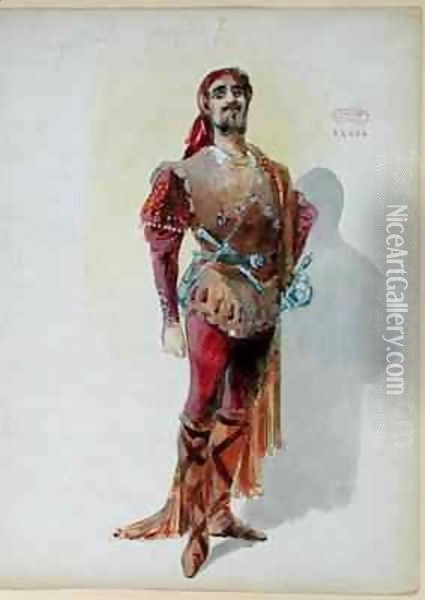 Sparafucile from 'Rigoletto' by Giuseppe Verdi Oil Painting - Charles Betout