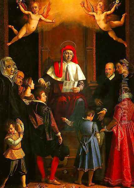 St Ivo Protector of Widows and Orphans Oil Painting - (Jacopo Chimenti) Empoli