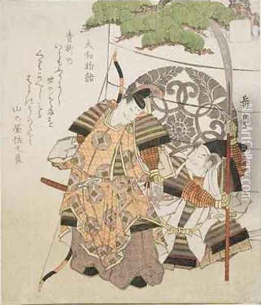 Tales of Yamato from the series Ten Designs of Old Tales Oil Painting - Gakutei Harunobu
