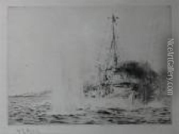 H.m.s. Chester Oil Painting - William Lionel Wyllie