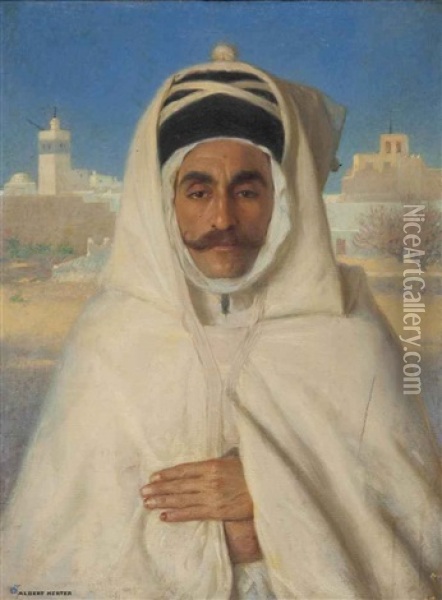 Ahmed Gharza, Dragoman Of Marrakech Oil Painting - Albert Herter