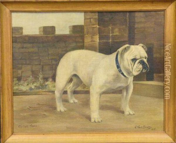 'ch. Oak Nona, An English Bulldog Oil Painting - Binks, R. Ward