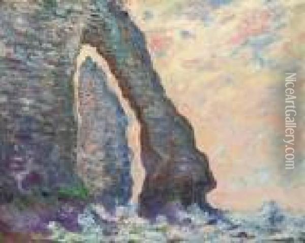 L'aiguille, A Travers La Porte D'aval Oil Painting - Claude Oscar Monet