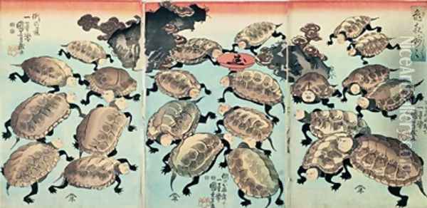 Kinki Myo Myo Oil Painting - Utagawa Kuniyoshi