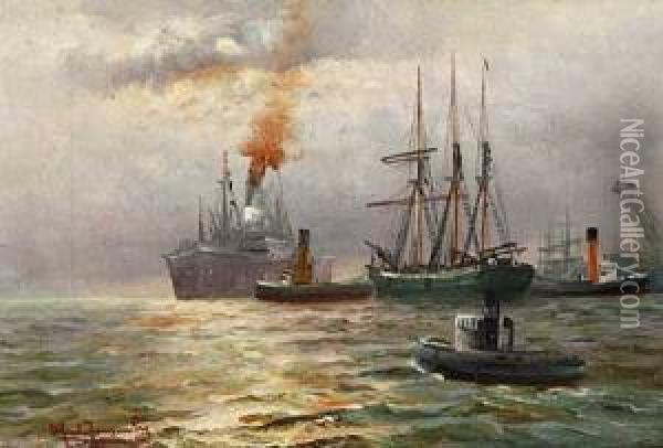Im Hamburger Hafen Oil Painting - Alfred Jensen