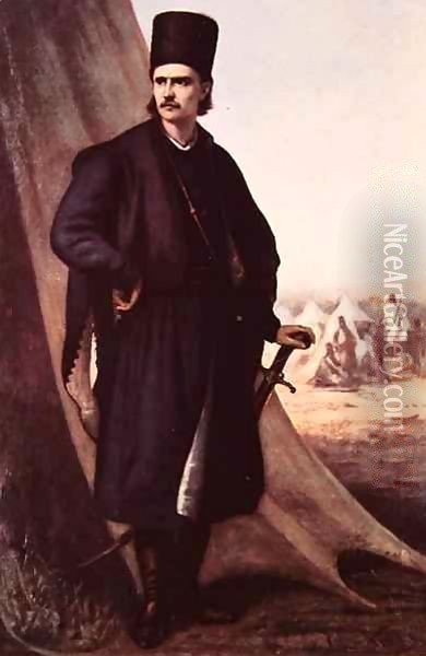 Portrait of Tudor (Theodor) Vladimirescu Oil Painting - Theodor Aman