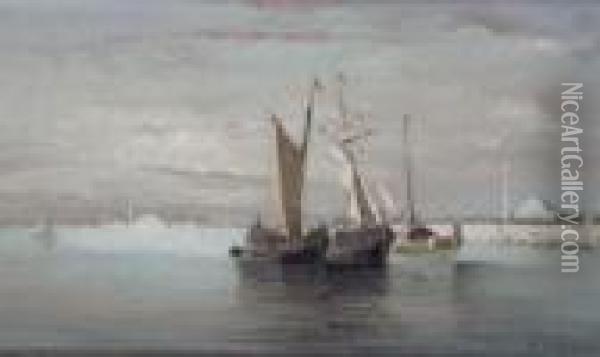 Barques De Peches Pres De Constantinople Oil Painting - Ferdinand Bonheur